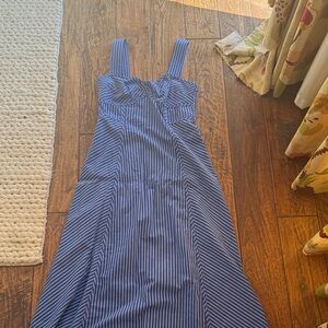Madewell Blue Striped Sleeveless Dress